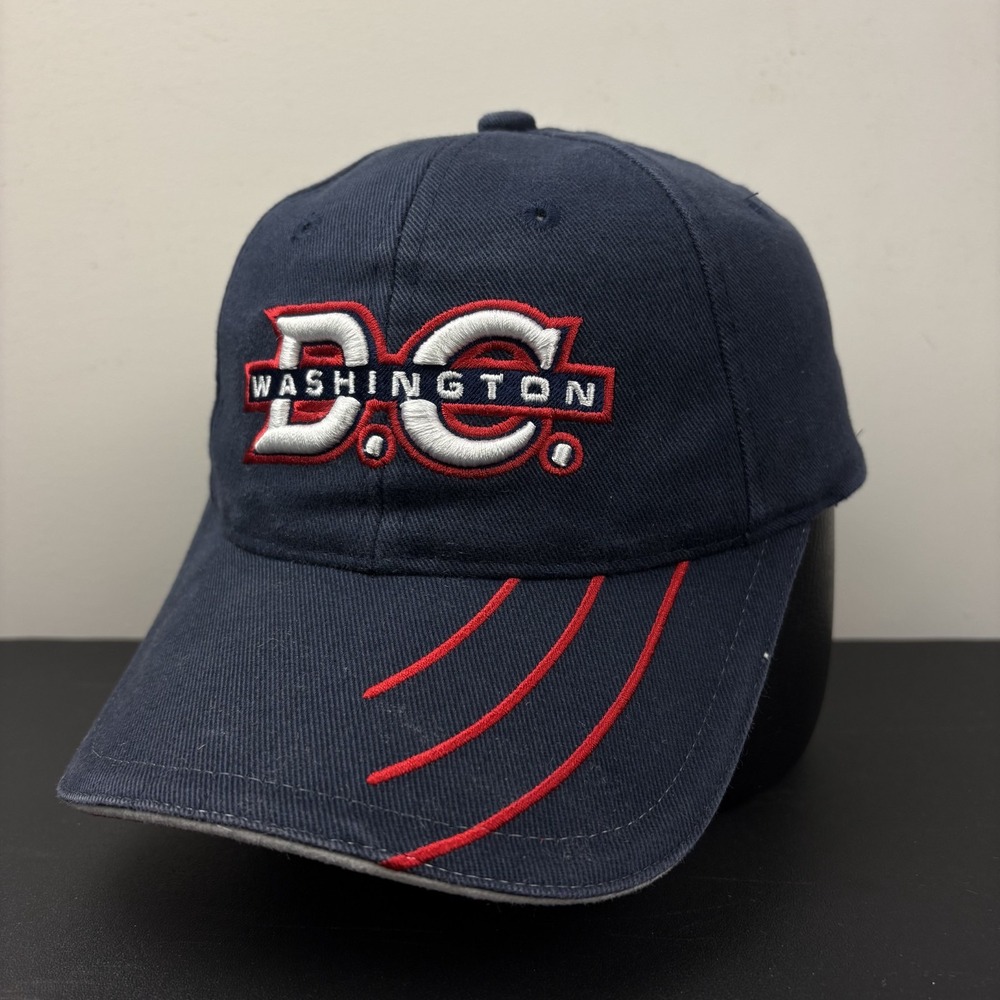 Vintage Y2K Washington DC Navy Blue Embroidered Americana Strapback Dad Hat Cap